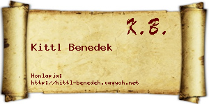 Kittl Benedek névjegykártya